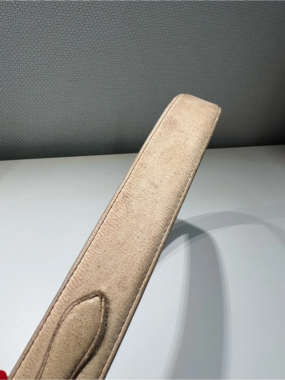 Justin Belt Size 40 Beige Top Grain Cowhide Vintage Made USA Western